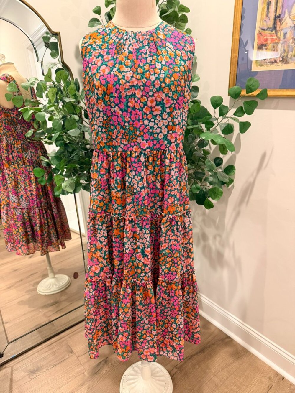 NWT J.Crew Floral tiered dress M